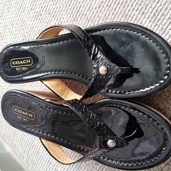 Coach heeled sandals sz 8 - Picture 2 of 5